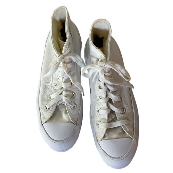 Converse Chuck Taylor AllStar Lugged High Top Canvas White Platform Sneakers 6.5 - Picture 4 of 13
